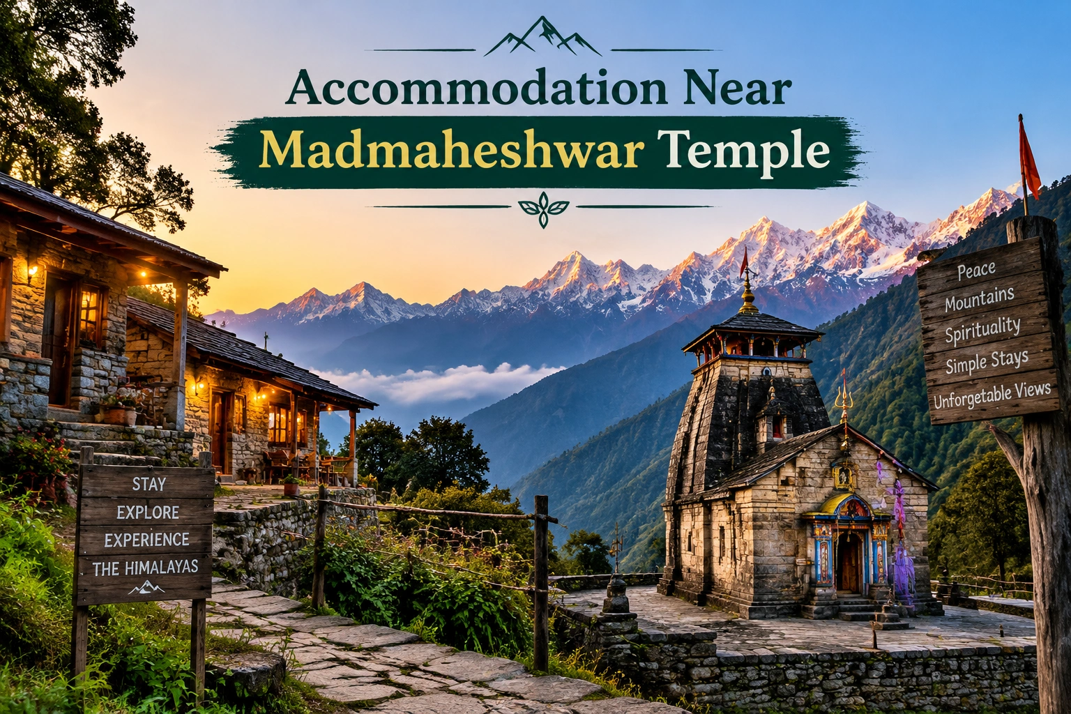 Basic guest house and pilgrim accommodation near Madmaheshwar Temple